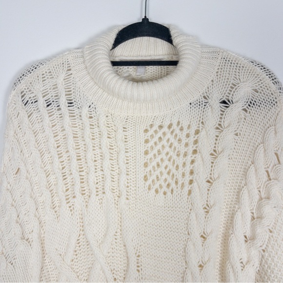 Athleta Wool Cashmere Ivory Bedford Cable Knit Sweater - Picture 5 of 15